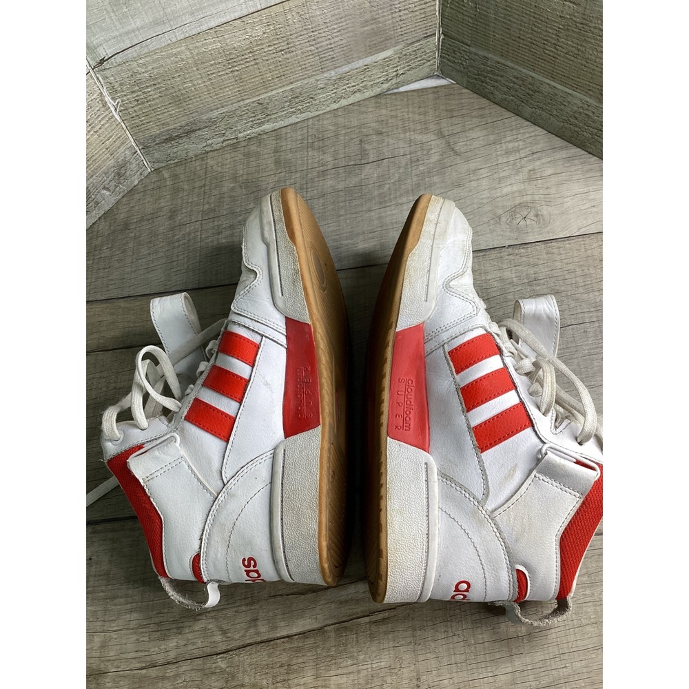 Adidas Hoops 3.0 Mid Classic Vintage White Red Sneakers GZ6672 Mens 7 - Picture 8 of 8